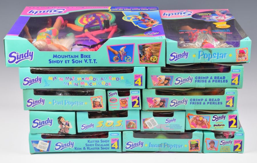Fourteen Hasbro Sindy dolls mostly dating to the mid 1990's to include Climb & Abseil Sindy 18424,
