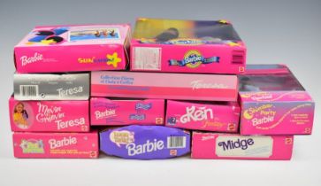 Eleven Mattel Barbie dolls dating mainly to the 1990's including Police Officer Barbie 10688,
