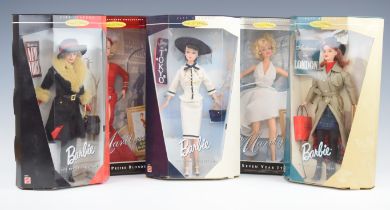 Five Mattel Barbie dolls comprising 3 City Seasons Collectors Edition and 2 Hollwood Legends Marilyn