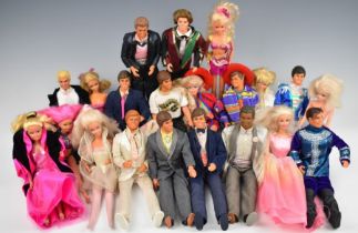 Twenty-one Mattel Barbie dolls all dating 1980's & 90's together with a range of original clothing.