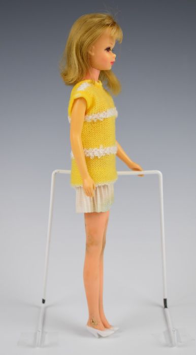 Barbie 'Francie' doll by Mattel with vintage yellow/white knitted dress and white shoes, c.1967, - Image 4 of 5