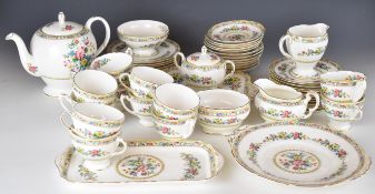 Foley tea set (later Shelley) decorated in the Ming Rose pattern, approximately 50 pieces, tallest