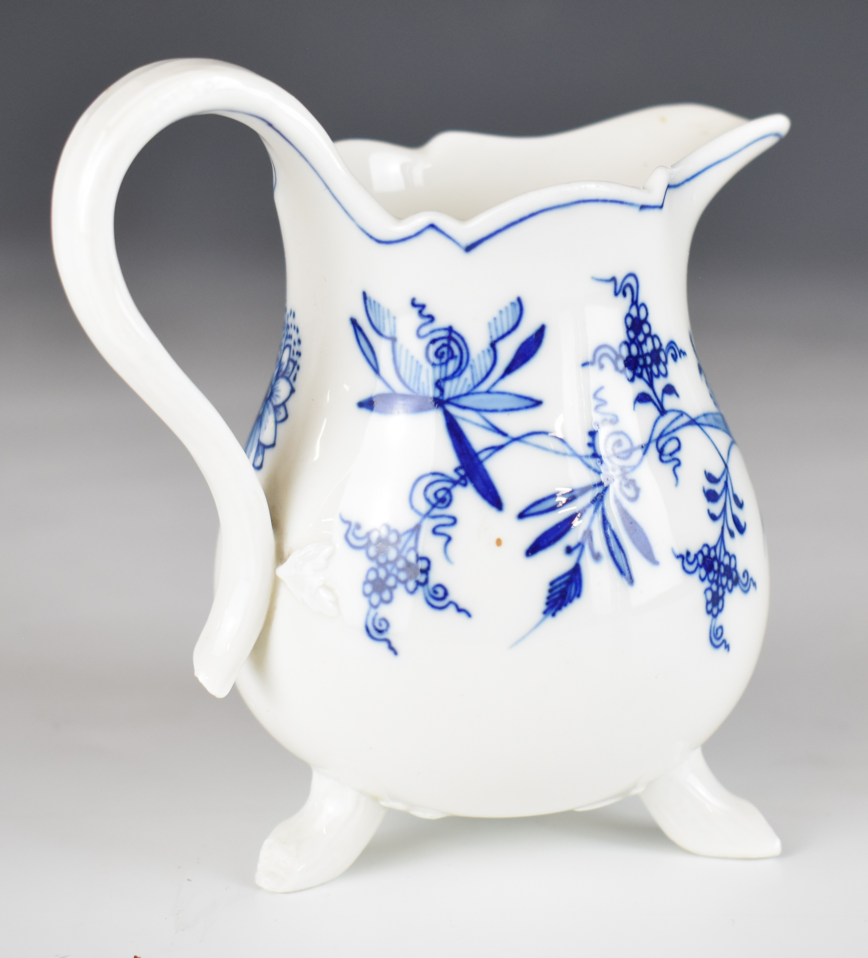 Meissen blue and white porcelain teapot, cream jug and covered sucrier, tallest 20cm - Image 6 of 12