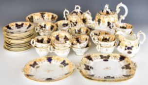 Collection of 19thC tea ware, probably Coalport, approximately 43 pieces
