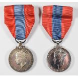 Two George VI Imperial Service Medals named to William Andrew Kennedy Wilson and Charles William
