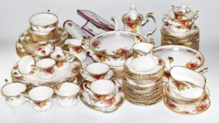Royal Albert tea and dinner ware decorated in the Old Country Roses pattern, approximately one