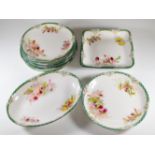 Royal Doulton c1930s desert ware decorated with orchids, 11 pieces
