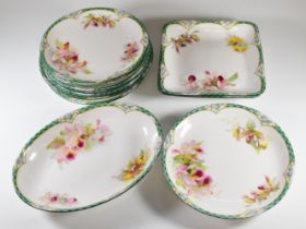 Royal Doulton c1930s desert ware decorated with orchids, 11 pieces