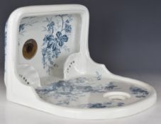 Johnson Brothers Victorian transfer printed hand basin with decorative splashback, W29.5 x D22 x