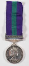 British Army Elizabeth II General Service Medal with clasp for Near East named to Lt E C Healy,