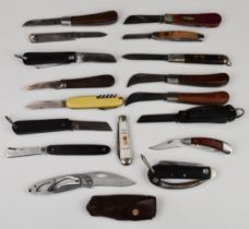 Seventeen various pocket knives / folding knives including clasp knives, silver jubilee, pruning