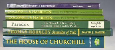 Six gun related books comprising The House of Churchill Don Masters, Thomas Horsley Gunmaker of
