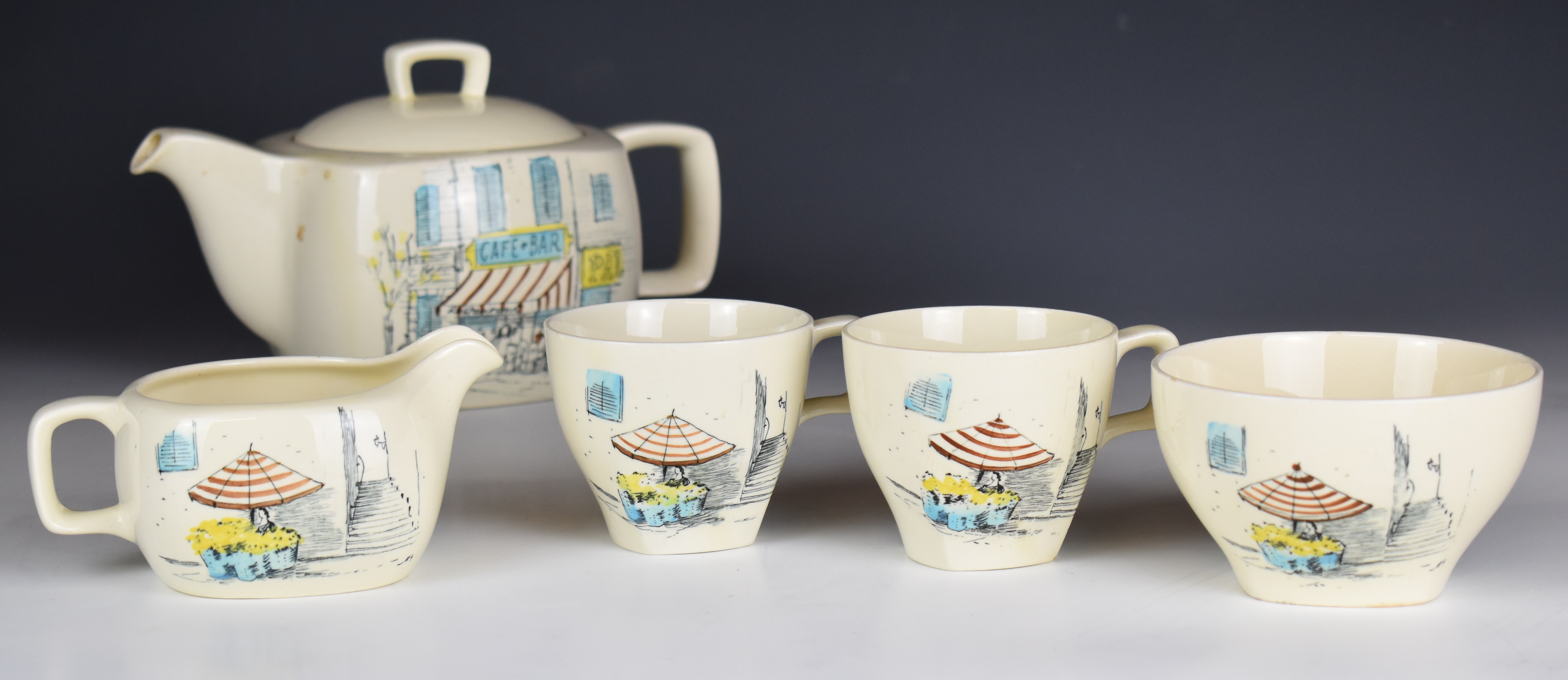 Hugh Casson for Midwinter tea ware decorated in the Riviera pattern and three similar pieces - Image 4 of 6