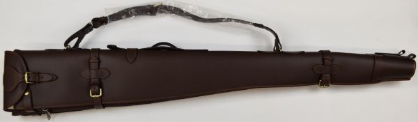 Guardian Luxian padded leather double shotgun or rifle slip, 140cm long, unused in original box with