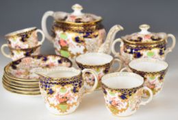 Royal Crown Derby tea ware decorated in the Imari 3788 pattern, fourteen pieces, tallest 14cm