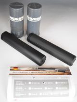 Two Weihrauch HW XL air rifle sound moderators, both in original tube with instructions.