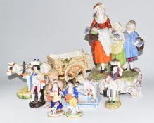Dresden advertising figural group for Yardley's Old English Lavender Soap, Royal Dux and