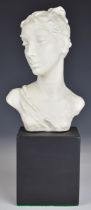 Rosenthal bust of a lady by Lore Friedrich-Gronau, on black plinth, height 27cm