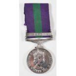 British Army Elizabeth II General Service Medal with clasp for Cyprus named to 23456879 SPR A Payne,