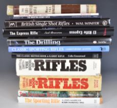 Twelve rifle related books comprising The Sporting Rifle, The Book of Rifles, The Classic British