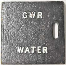 Great Western Railway cast iron water cover marked GWR, width 28cm