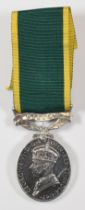 British Army George VI Militia Efficiency Medal named to 1983646 Driver RWY Dunlop, Royal Engineers