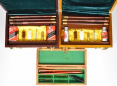 The shotgun cleaning kits comprising two Parker-Hale 12 bore and a similar .410.
