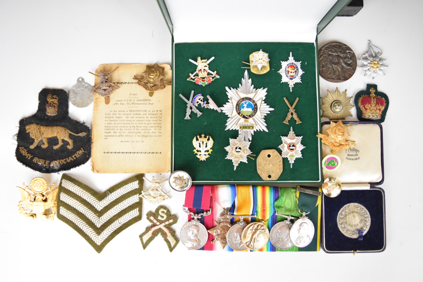 British Army Great War Worcestershire Regiment Distinguished Conduct Medal group of six, named to - Image 2 of 21