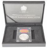 Worcestershire Medal Service Waterloo Campaign silver medal in .925 sterling silver, with