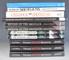 Eleven shotgun related books comprising Vintage British Shotguns Terry Wieland, The Sporting Shotgun