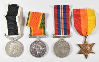 Four WW2 medals comprising Burma Star named to 1502438 Regt. Gurrachan Singh, Bombay S&M G.P, Africa