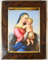 19th / 20thC porcelain plaque of the Madonna and child, possibly KPM Berlin, 15.5 x 11.5cm