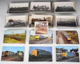 Approximately 200 railway interest postcards and photographs depicting both steam and diesel