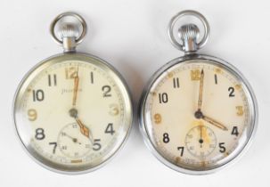 Helvetia pocket watch with MOD broad arrow mark GS/TP 182176 together with another similar example