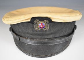 New York Yacht Club circa 1920/1930 cap with embroidered and enamel badge, marked to inside with New
