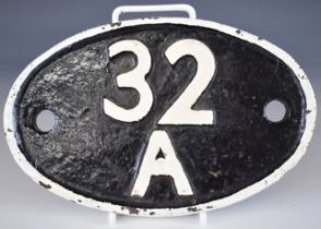 British Railways 32A cast iron steam locomotive shed plate for Norwich