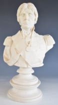 After Frederick a stoneware bust of Nelson, on circular socle, impressed Nelson and the Frederick