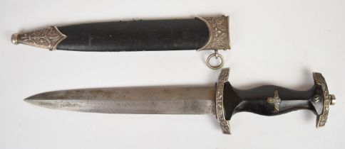 German Third Reich Nazi style SS Dagger with inscribe 21cm blade and RZM M7/36, with scabbard.