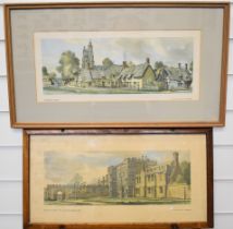 Two railway carriage prints comprising St. Osyth Priory near Clacton-on-Sea, Essex, and Cavendish,