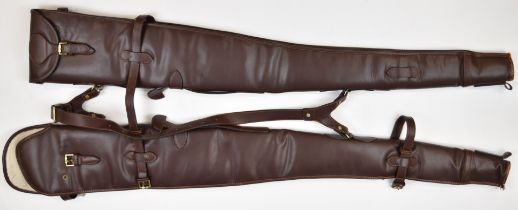Guardian Luxian padded leather double shotgun or rifle slip, 140cm long.