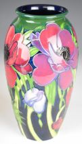 Moorcroft pottery baluster vase decorated in the Anemone pattern, 2002, height 26cm