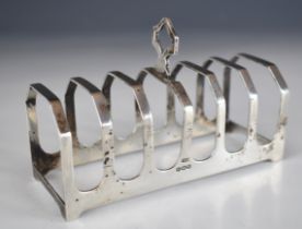 George VI hallmarked silver seven bar toast rack, Sheffield 1939, maker Viner's Ltd, length 11.