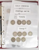 An amateur UK coin collection George III onwards, includes silver content, George III sixpences,