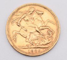 1889 Queen Victoria gold full sovereign