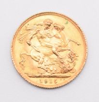 1915 George V gold full sovereign