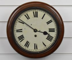 19thC dial or wall clock, the white painted dial having Roman numerals, overall diameter 33.5cm