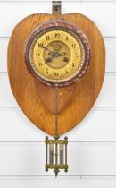 H Noble, Paris wall clock with mercury compensated pendulum and Brocot movement, mounted on oak