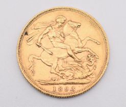 1893 Queen Victoria gold full sovereign