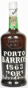 Porto Barros Vintage Port 1963, 75cl, 20% vol. PLEASE NOTE ALL ALCOHOL & TOBACCO ITEMS ARE SUBJECT