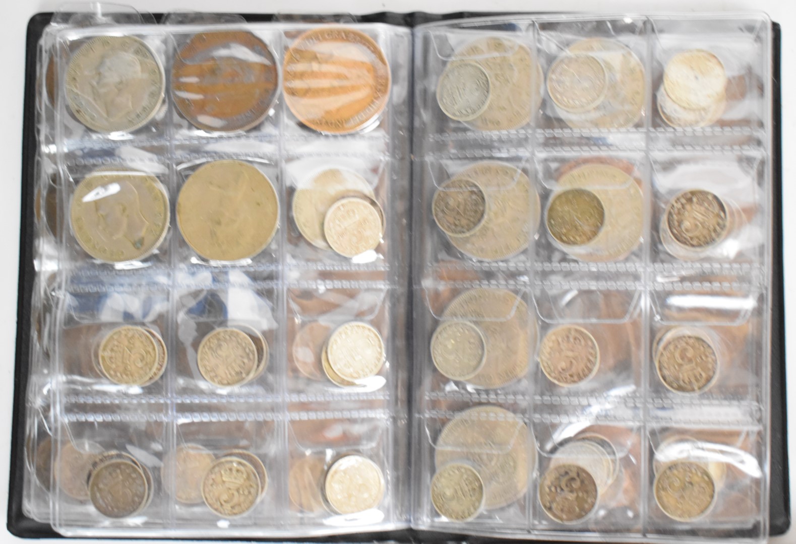 Mixed copper and silver / cupronickel UK coinage in collector's folders, including some pre-1947 - Image 8 of 9